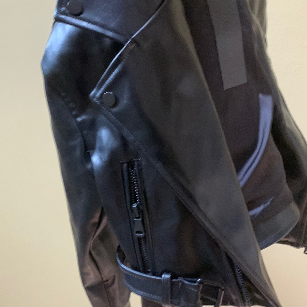Lioness black leather jacket Staten Island black leather jacket crop jacket